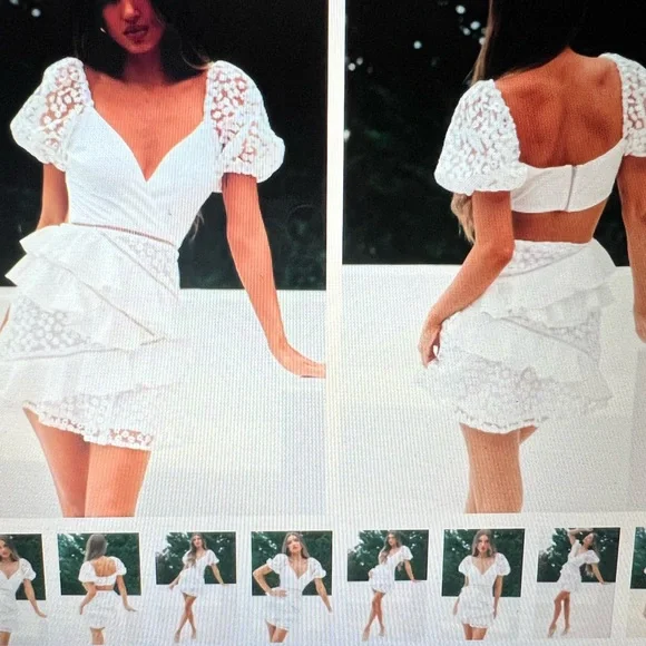 Selfie Leslie | Dresses | White Selfie Leslie Taurus Floral Embroidery Puff  Sleeve Dress | Poshmark
